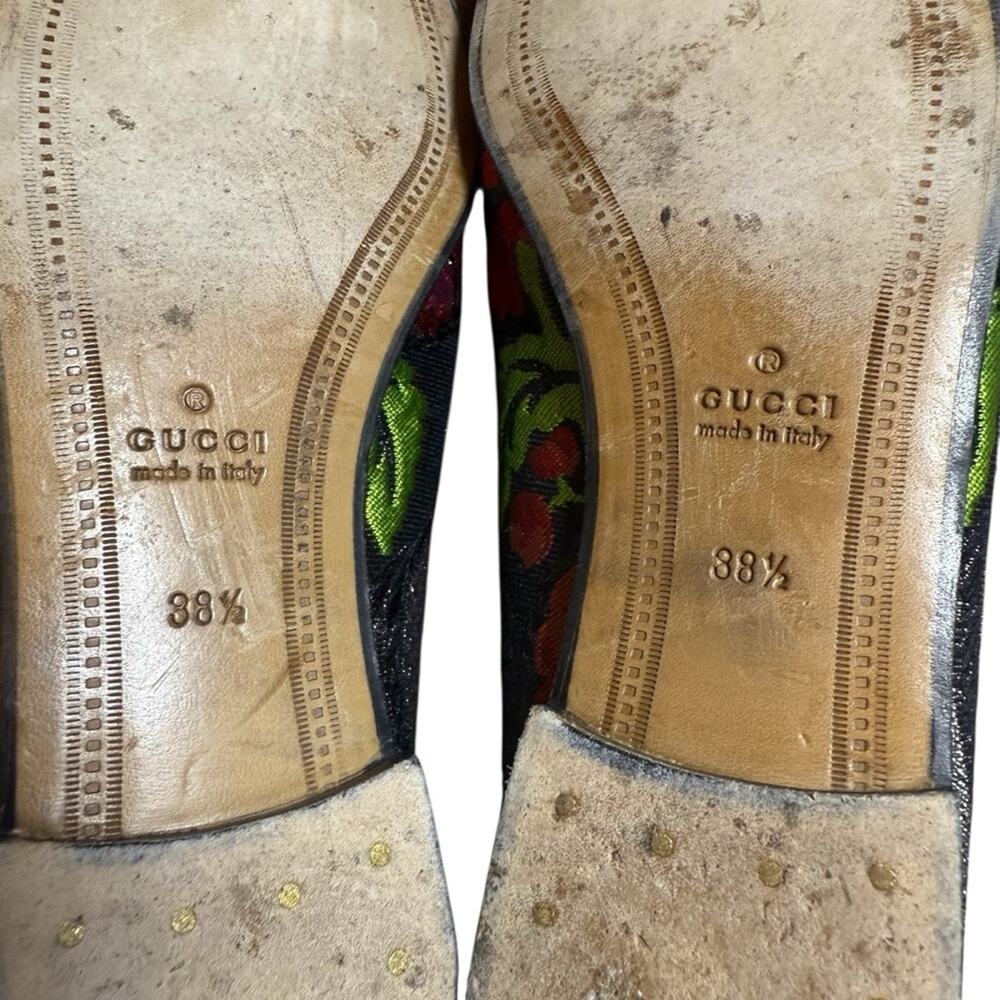 Gucci Jordaan Horsebit Slip On Loafers Floral Embroidered EU 38.5 US 8.5 - Picture 15 of 16